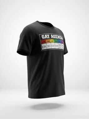 Spencer's Black Tee with Rainbow 'Gay Agenda' Graphic